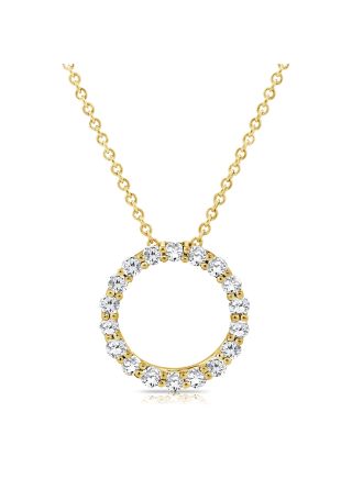 .45CT DIAMOND OPEN CIRCLE PENDANT NECKLACE