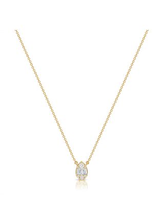 .23CT BAGUETTES AND DIAMOND PEAR PENDANT NECKLACE