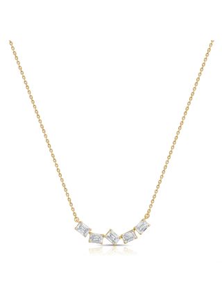 1.24CT EMERALD SHAPE DIAMOND PENDANT NECKLACE