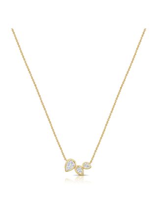 0.42CT PEAR SHAPE DIAMOND BEZEL SET PENDANT NECKLACE