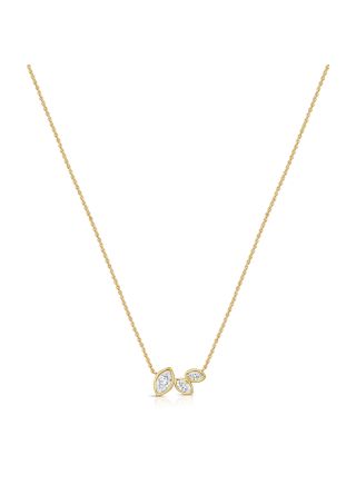 0.42CT MARQUISE SHAPE DIAMOND BEZEL SET PENDANT NECKLACE