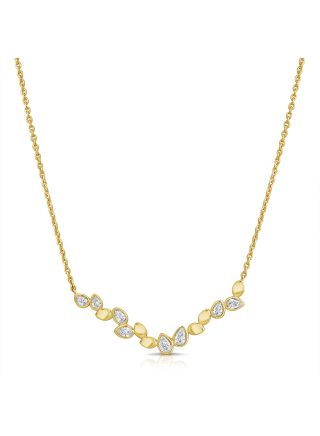 0.62CT PEAR SHAPE DIAMOND BEZEL SET PENDANT NECKLACE