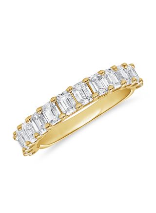 1.93CT EMERALD SHAPE DIAMOND HALFWAY RING