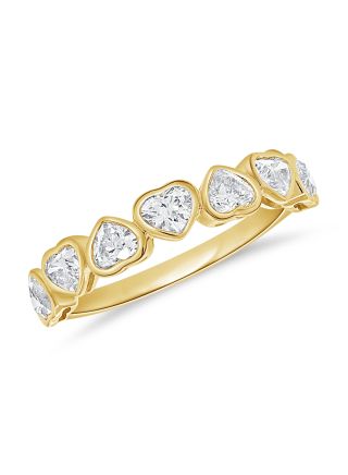 1.03CT HEART SHAPE DIAMOND BEZEL HALFWAY RING