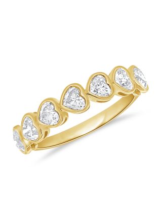 1.03CT HEART SHAPE DIAMOND BEZEL HALFWAY RING
