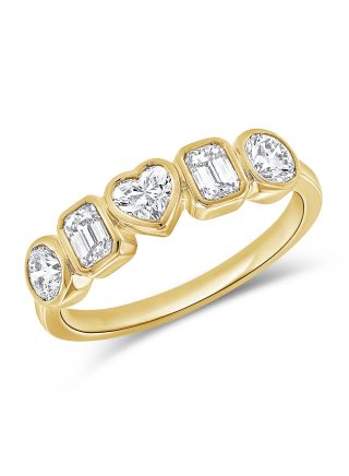 .99CT HEART, EMERALD AND ROUND SHAPE DIAMOND RING