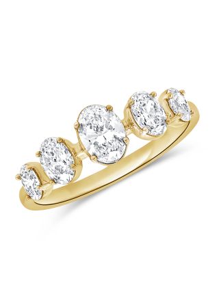 1.00CT OVAL SHAPE DIAMOND 5 STONE RING