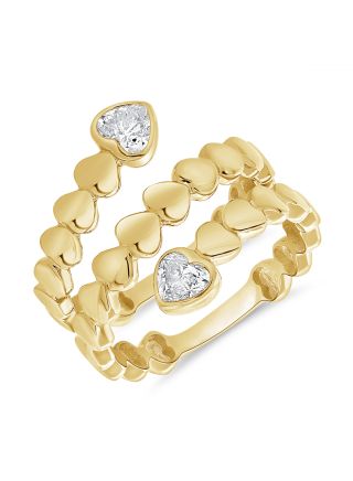 .43CT HEART SHAPE DIAMOND BEZEL WRAP RING