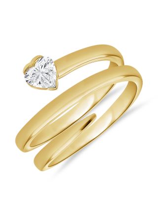 0.31CT HEART SHAPE DIAMOND WRAP RING