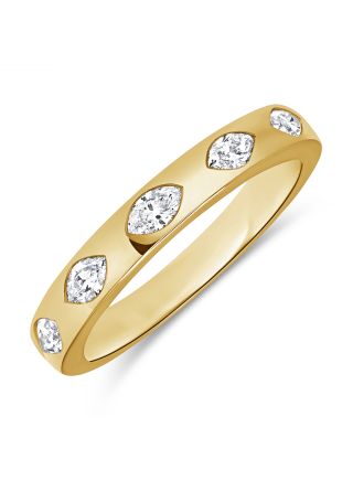 0.39CT MARQUISE SHAPE DIAMOND BEZEL RING