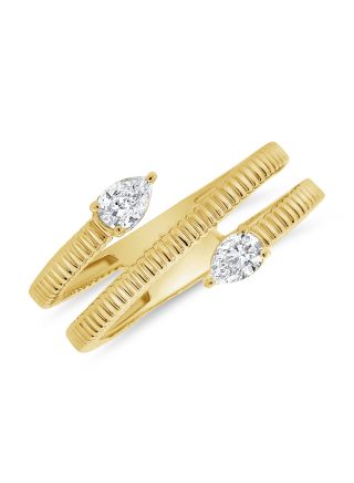 .32CT PEAR SHAPE DIAMOND FLUTED WRAP RING