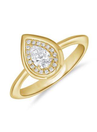 0.42CT PEAR SHAPE AND ROUND DIAMOND ILLUSION RING
