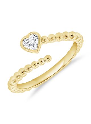 .21CT HEART SHAPE DIAMOND BEZEL BALL RING