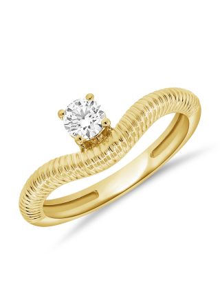 .25CT DIAMOND SOLITAIRE FLUTED RING