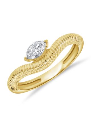 .27 CT MARQUISE SHAPE DIAMOND SOLITAIRE FLUTED RING