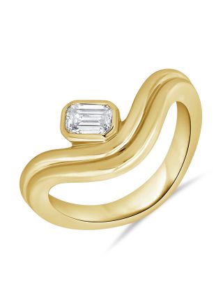 0.31CT EMERALD SHAPE DIAMOND SOLITAIRE RING