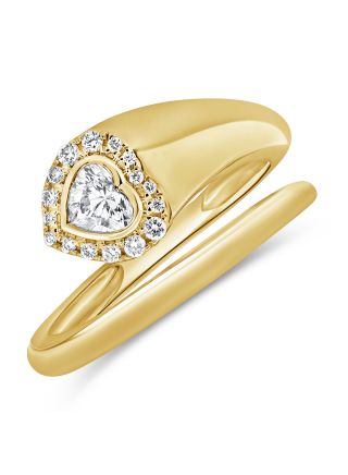 0.36CT HEART SHAPE AND ROUND DIAMOND WRAP RING