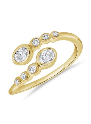 0.30CT OVAL SHAPE AND ROUND DIAMOND WRAP RING