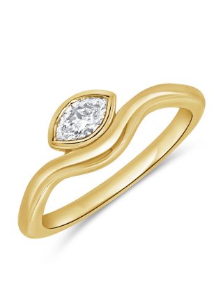 0.24CT MARQUISE SHAPE DIAMOND BEZEL RING
