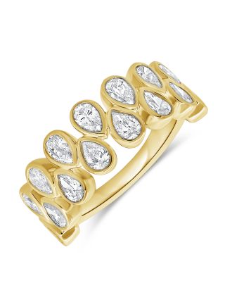 1.56CT PEAR SHAPE DIAMOND BEZEL SET RING
