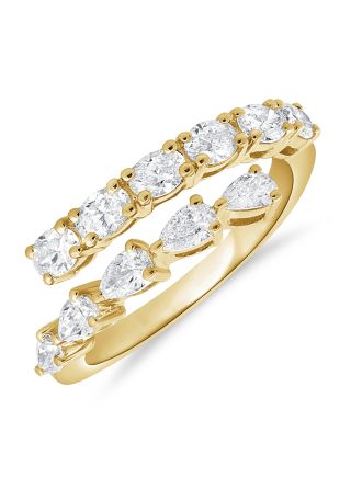 1.38CT OVAL SHAPE AND PEAR SHAPE DIAMOND WRAP RING
