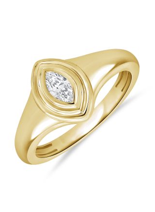 0.20CT MARQUISE SHAPE DIAMOND BEZEL RING