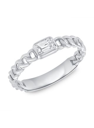 .30CT EMERALD SHAPE DIAMOND SOLITAIRE CHAIN RING