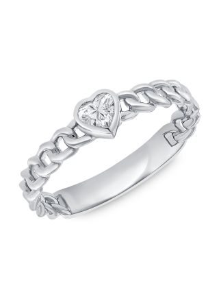 .25CT HEART SHAPE DIAMOND SOLITAIRE CHAIN RING
