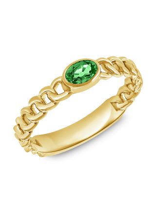 .35CT EMERALD  SOLITAIRE CHAIN RING