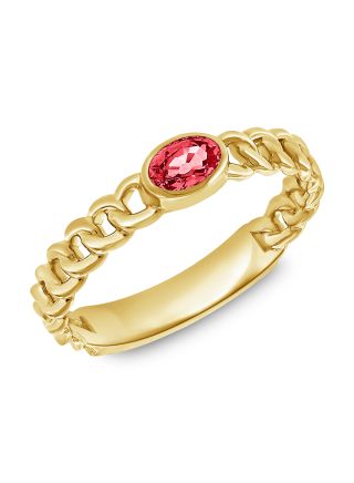 .35CT RUBY  SOLITAIRE CHAIN RING
