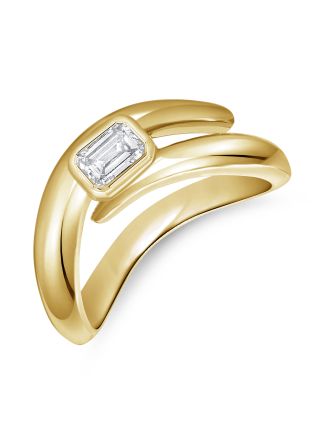 0.31CT EMERALD SHAPE DIAMOND SOLITAIRE RING