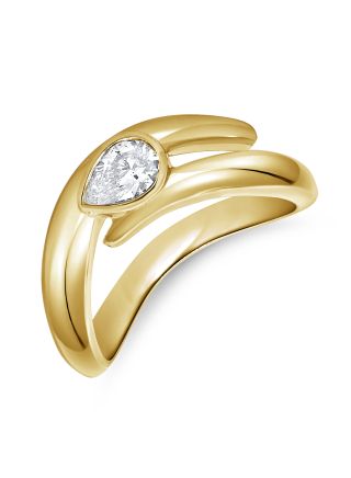 0.30CT PEAR SHAPE DIAMOND BEZEL RING