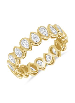 1.37CT PEAR SHAPE DIAMOND BEZEL ETERNITY RING