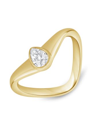 .30CT PEAR SHAPE DIAMOND BEZEL SOLITAIRE RING