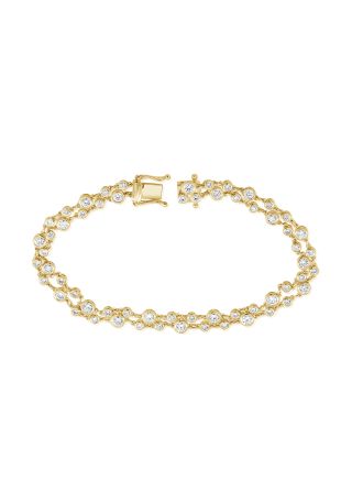 2.83CT DIAMOND BEZEL SET TWO ROW TENNIS BRACELET