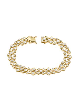4.48CT DIAMOND THREE ROW BEZEL SET TENNIS BRACELET