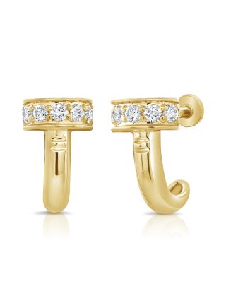 0.18CT DIAMOND CAGE HUGGIE EARRINGS