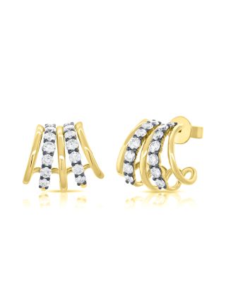 1.27CT DIAMOND CAGE HUGGIE EARRINGS