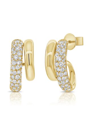 1.29CT ROUND DIAMOND CAGE HUGGIE EARRINGS
