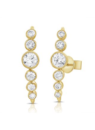 1.12CT DIAMOND GRADUATED BEZEL SET EARRINGS