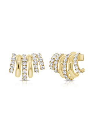 2.28CT DIAMOND CAGE HUGGIE EARRINGS