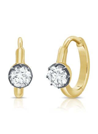 0.42CT DIAMOND HUGGIE EARRINGS