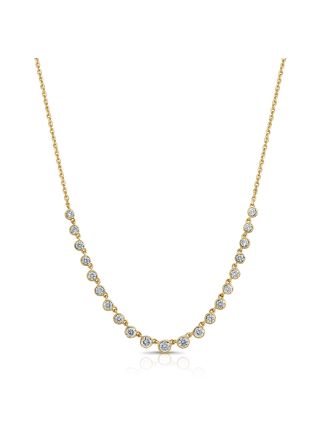 1.11CT DIAMOND GRADUATED SIX PRONG STATION NECKLACE