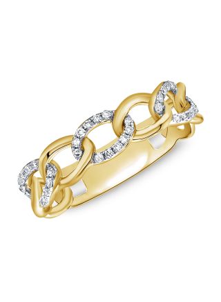 .19CT ALTERNATING DIAMOND LINK CHAIN RING