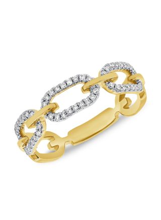 .19CT DIAMOND PAPERCLIP LINK CHAIN RING