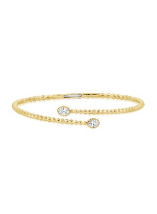 .46CT OVAL SHAPE DIAMOND BALL CUFF BRACELET