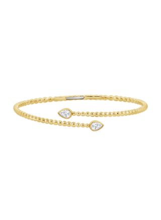 .49CT PEAR SHAPE DIAMOND BALL CUFF BRACELET