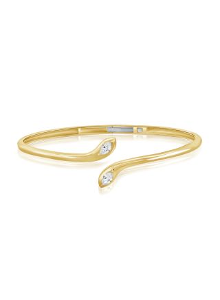 0.40CT MARQUISE SHAPE DIAMOND BEZEL SET CUFF BANGLE