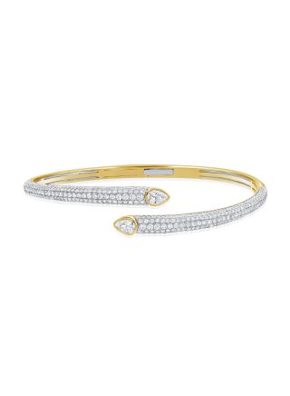 2.42CT PEAR SHAPE AND ROUND DIAMOND CUFF BANGLE