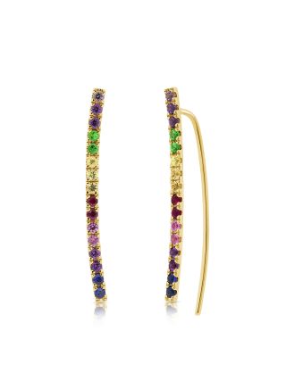 .56CT RAINBOW COLOR CLIMBER EARRINGS